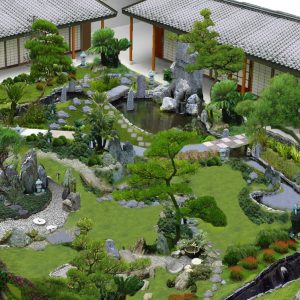 thiết kế sân vườn theo phong thủy